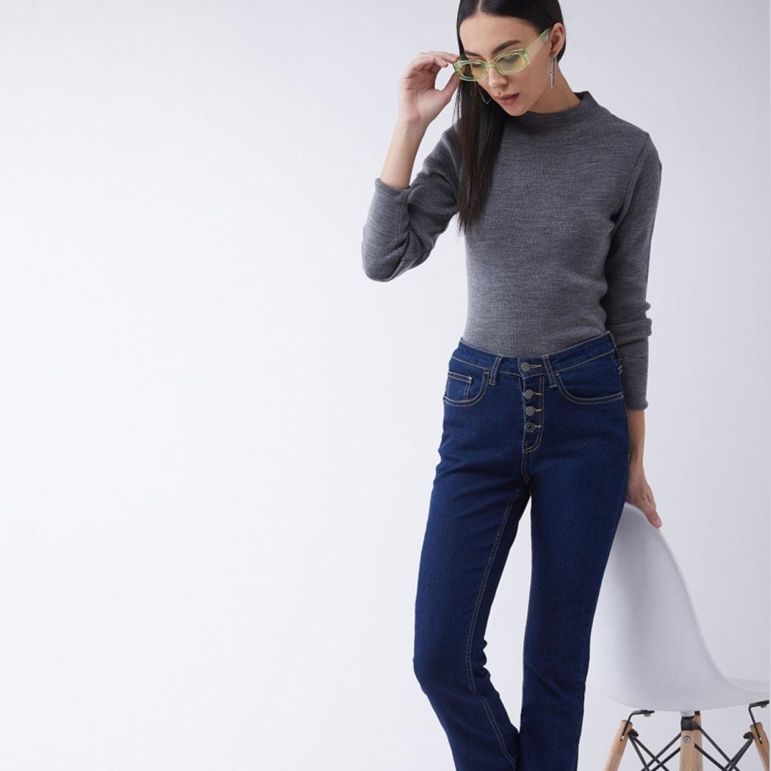 Dark Grey Solid Pullover