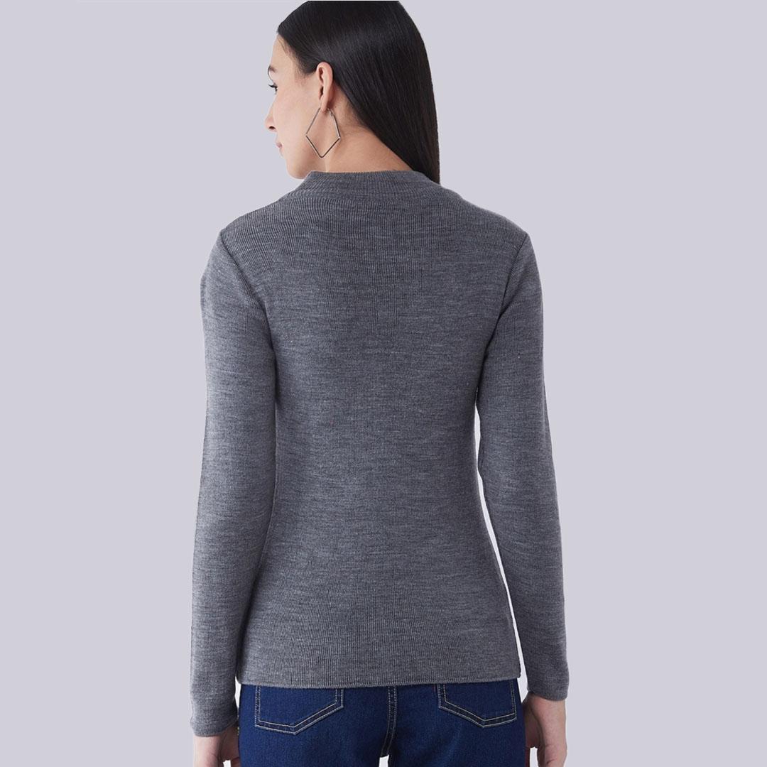 Dark Grey Solid Pullover