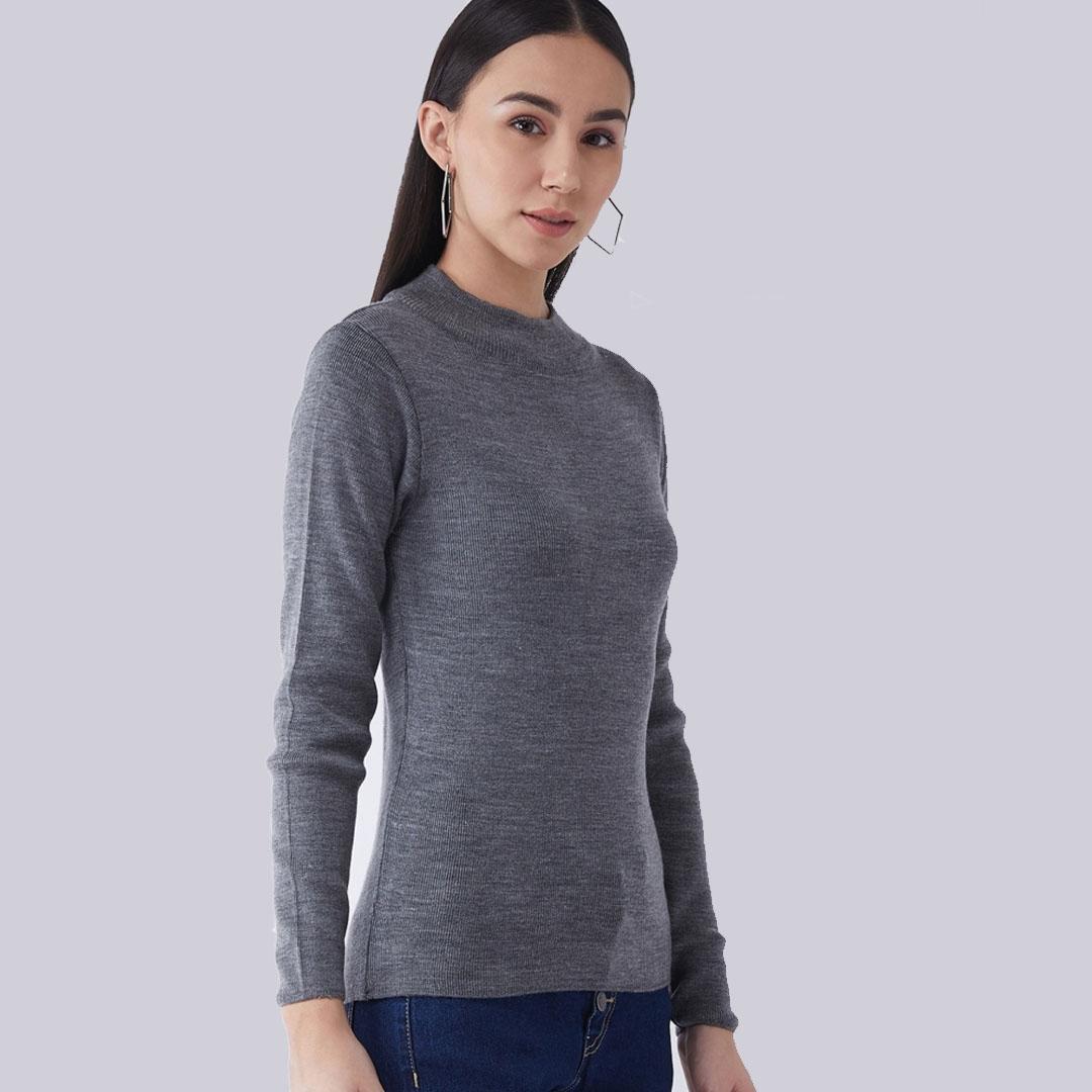 Dark Grey Solid Pullover