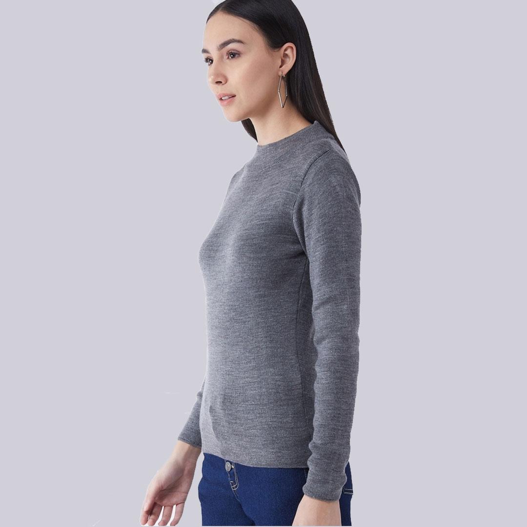 Dark Grey Solid Pullover