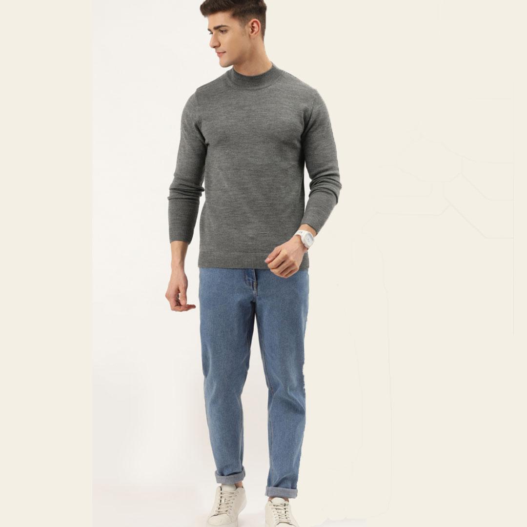 Dark Grey Solid Pullover