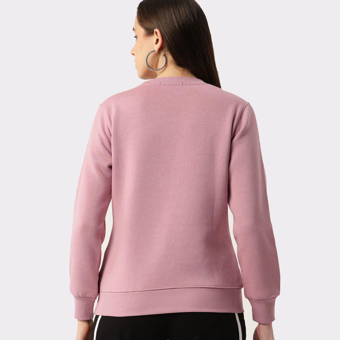 Dusty Pink Coloured Solid Sweatshirt