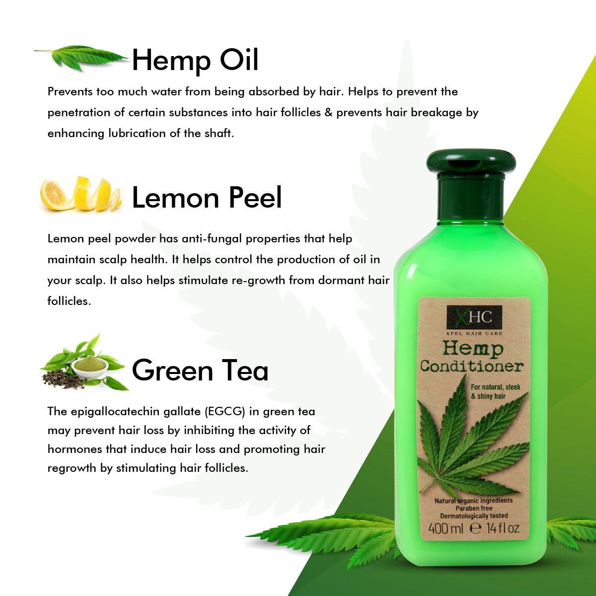Xpel Marketing Hemp Conditioner With Organic Hemp Seed Oil to Prevent Hair Breakage & Dryness, For Moisturising, Refreshed, Natural, Sleek & Shiny Hair. Free From SLES, Parabens, Isothiazolinones