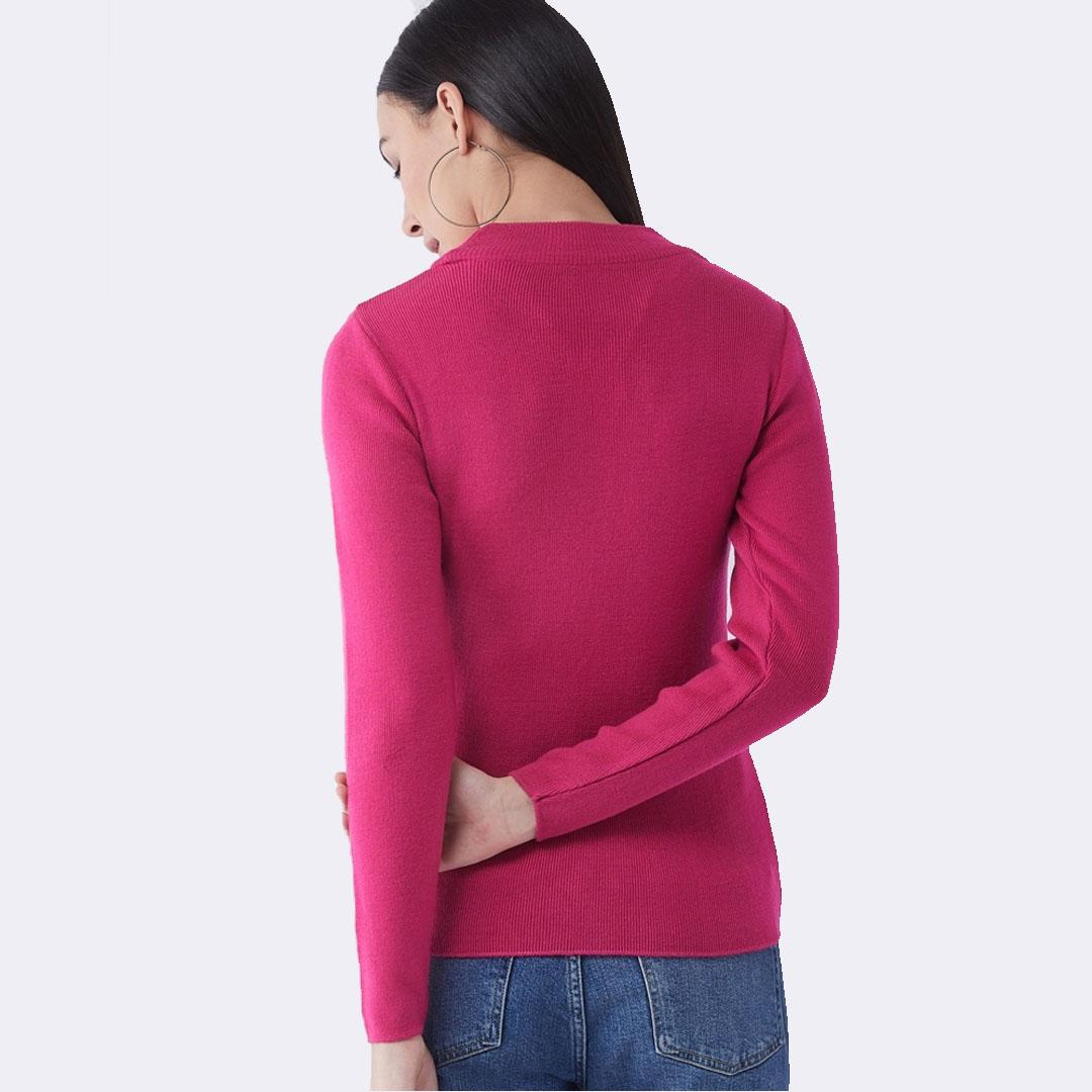 Fuchsia Pink Solid Pullover