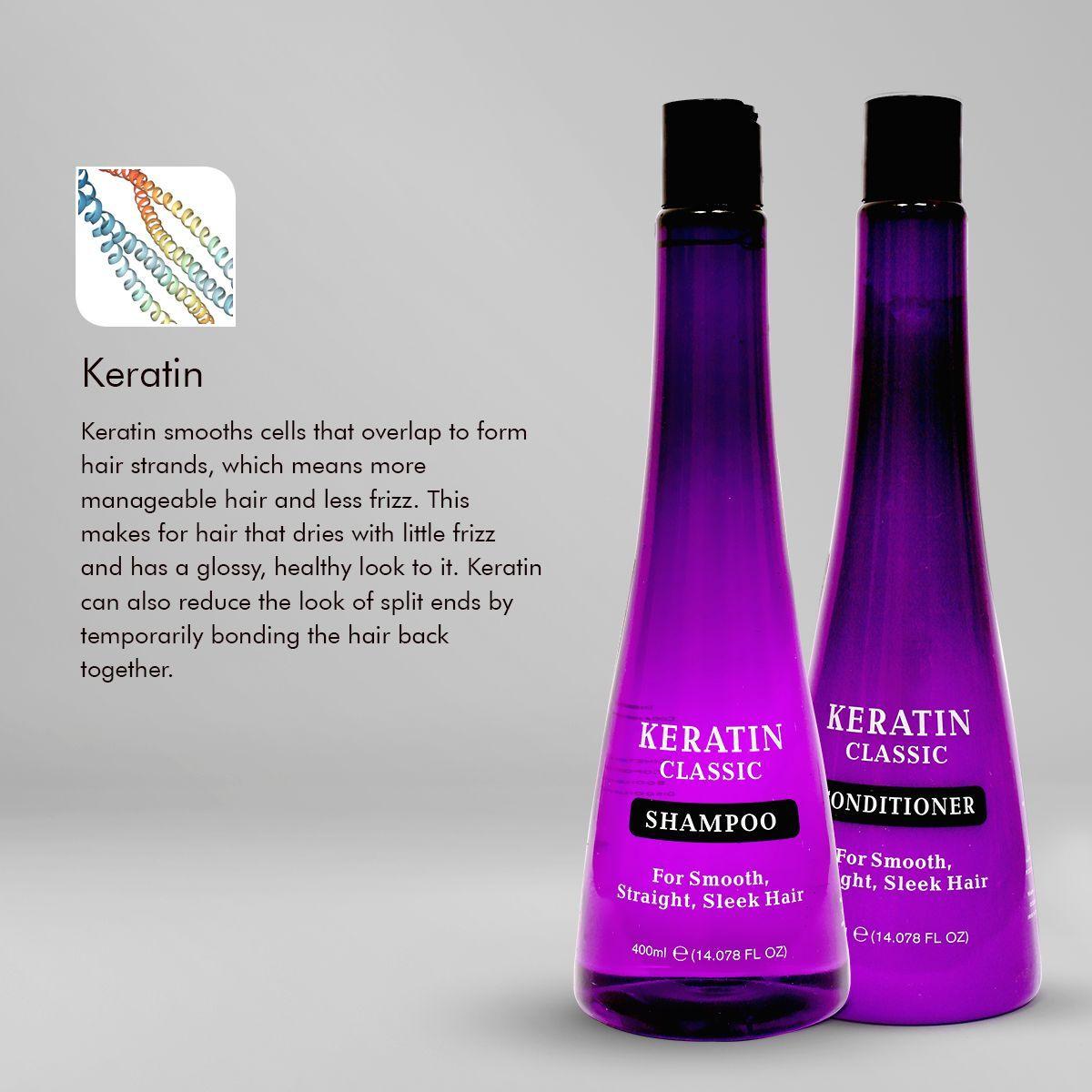 Xpel Marketing Keratin Classic Shampoo & Conditioner Combo with Keratin, For Smooth, Straight, Sleek Hair, 400 ml - Sulphate and SLES Free - For All Hair Types