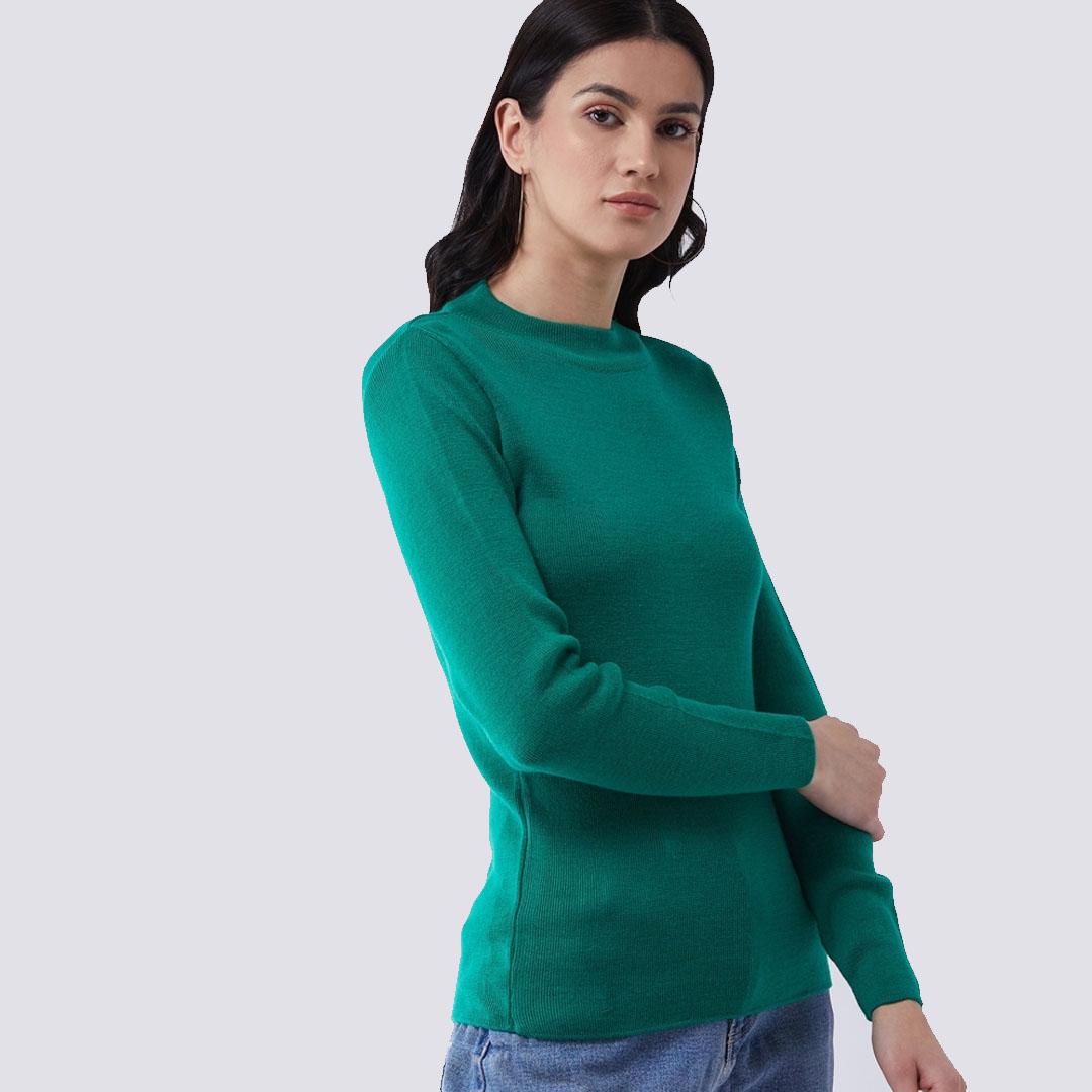 Green Solid Pullover