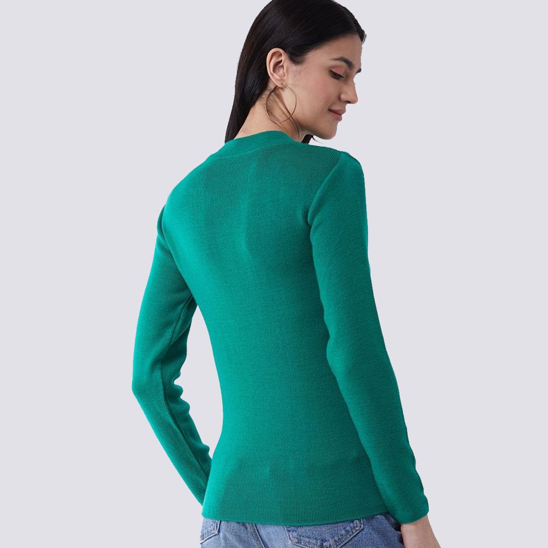 Green Solid Pullover