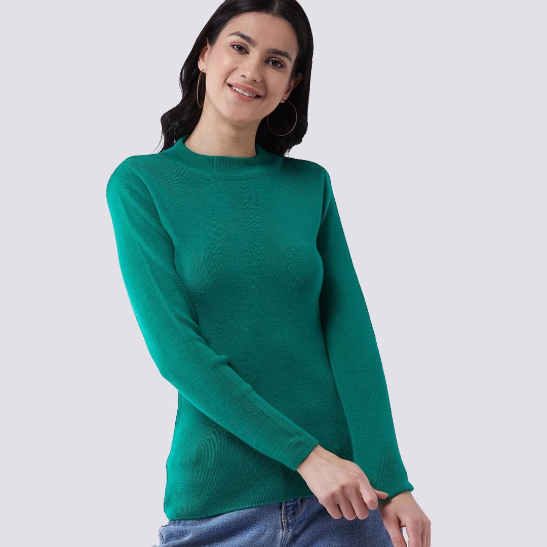 Green Solid Pullover