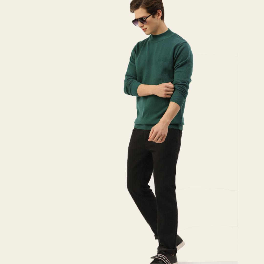 Green Solid Pullover