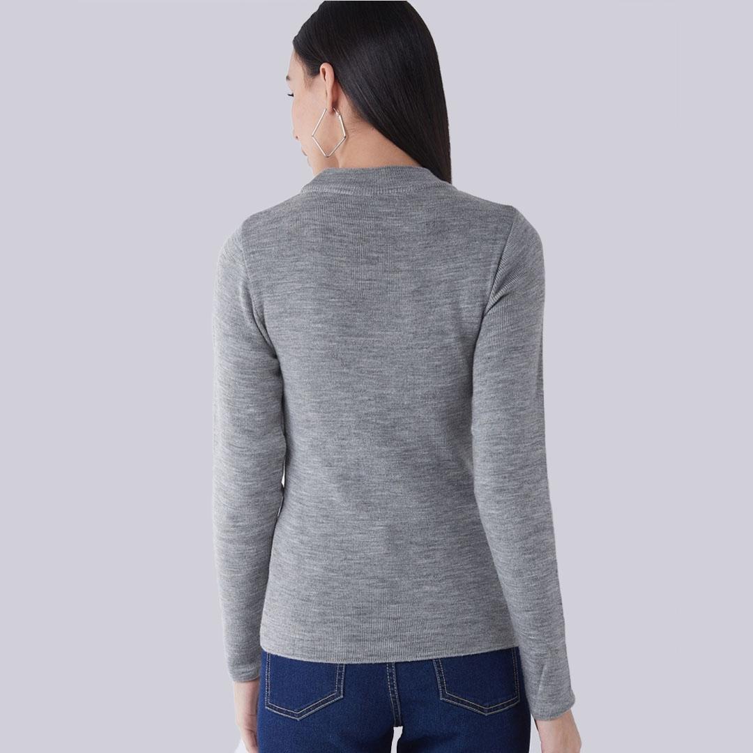 Grey Solid Pullover