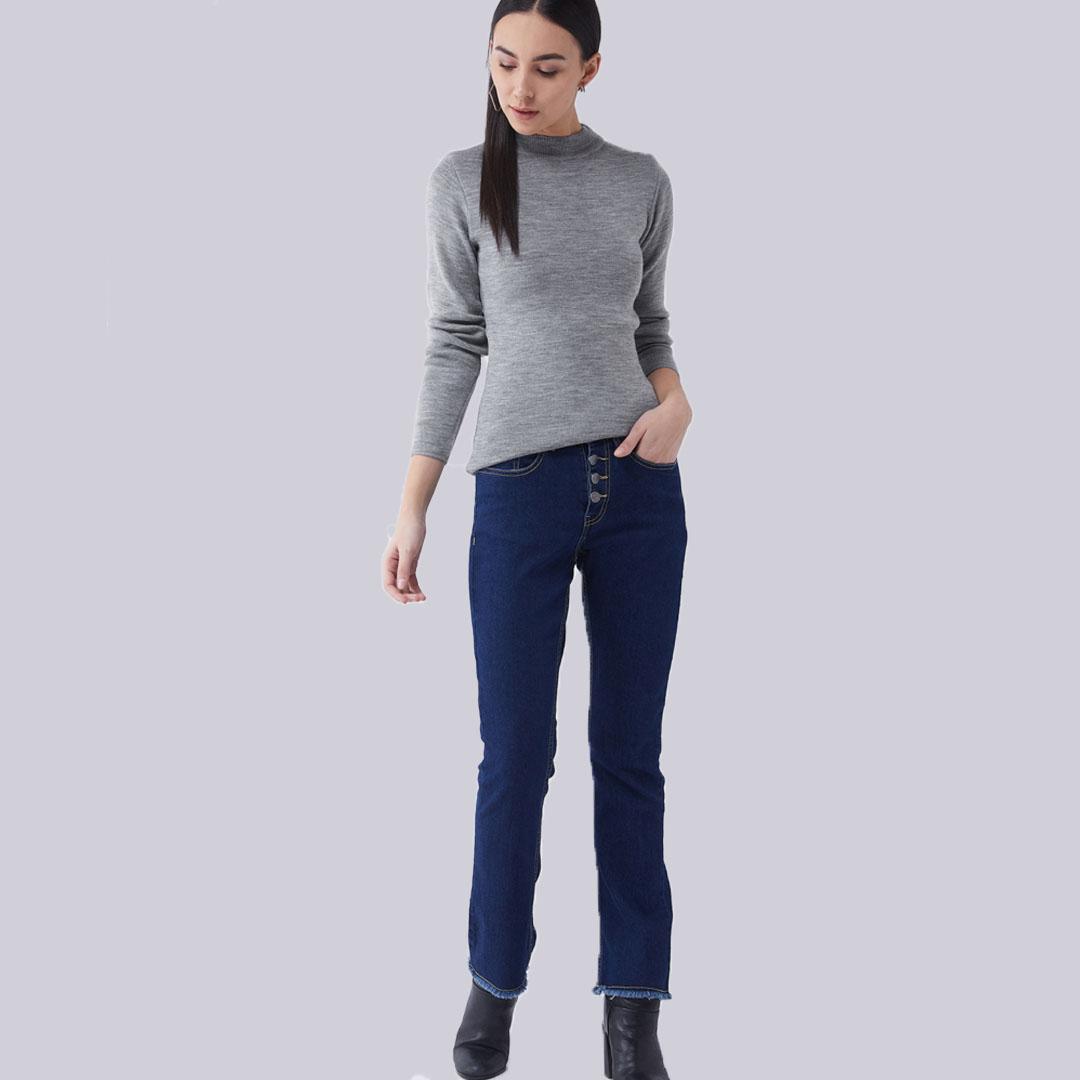 Grey Solid Pullover