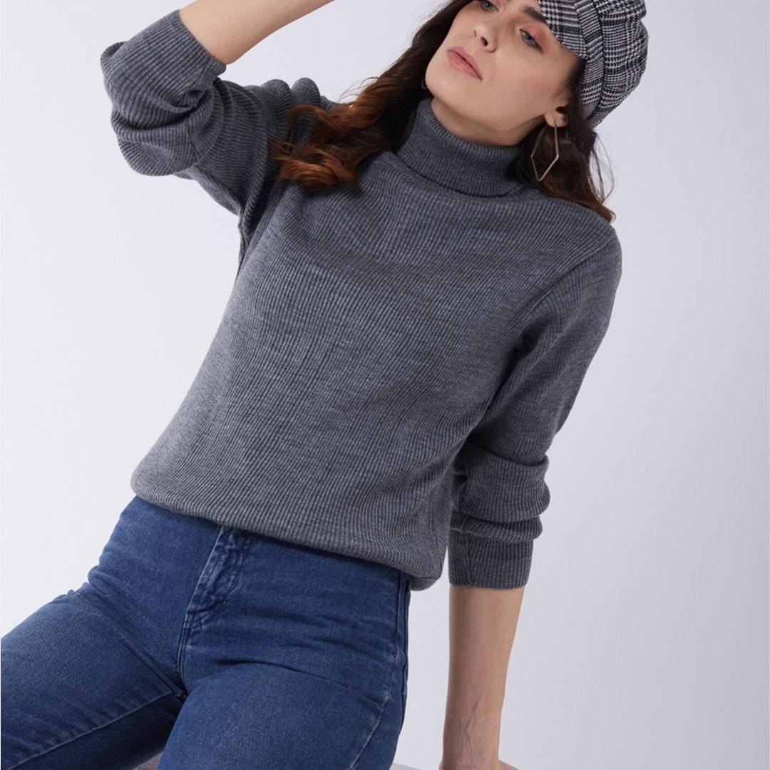 Dark Grey High neck Pullover