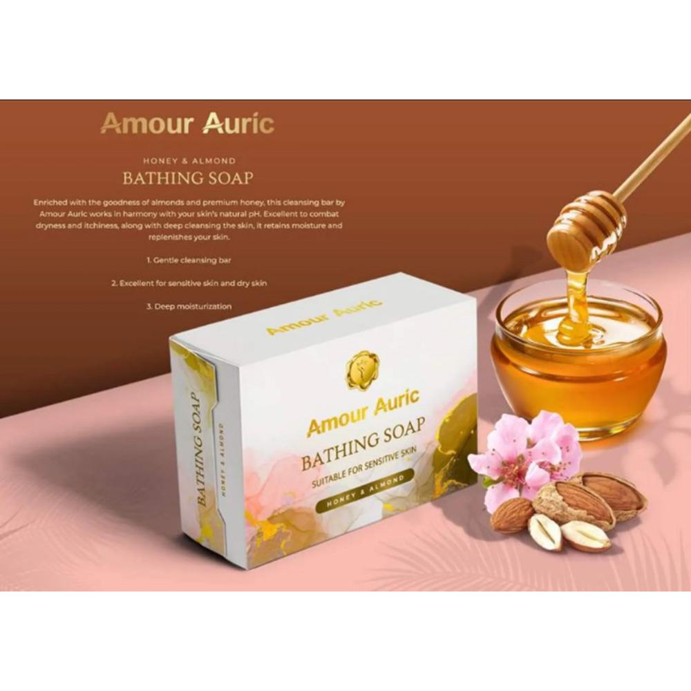 HEALTH AURIC Amour Auric Bathing Soap - Honey & Almond ( Pack Of 4 )