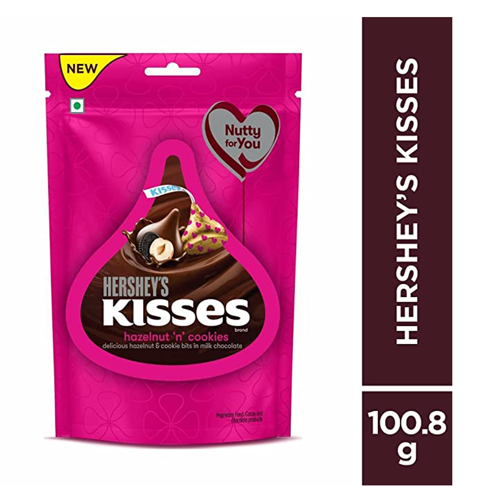 HERSHEYS CHOC KISSES HZLNUT 108GM