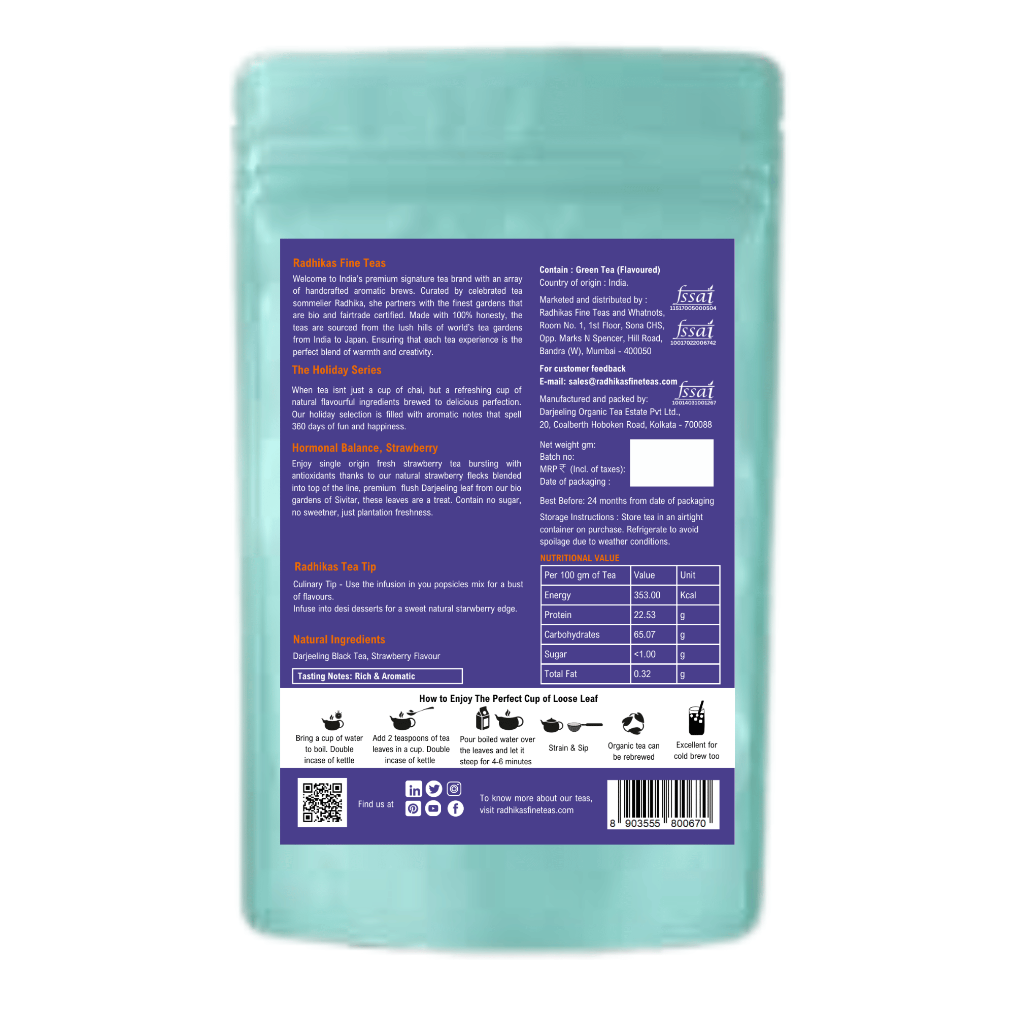 HORMONAL BALANCE Strawberry Darjeeling Leaf 