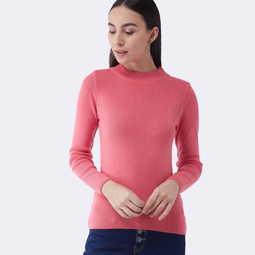 Hot Pink Solid Pullover