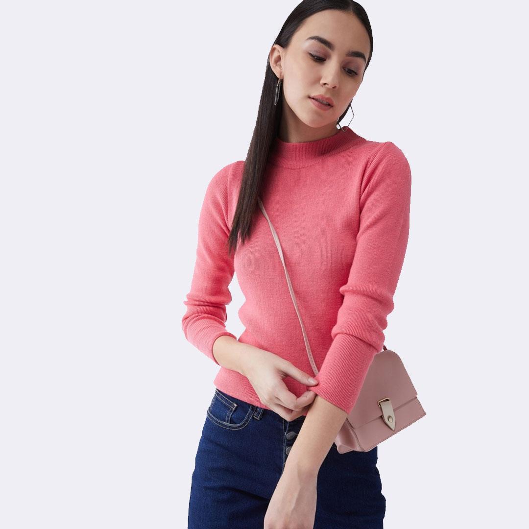 Hot Pink Solid Pullover