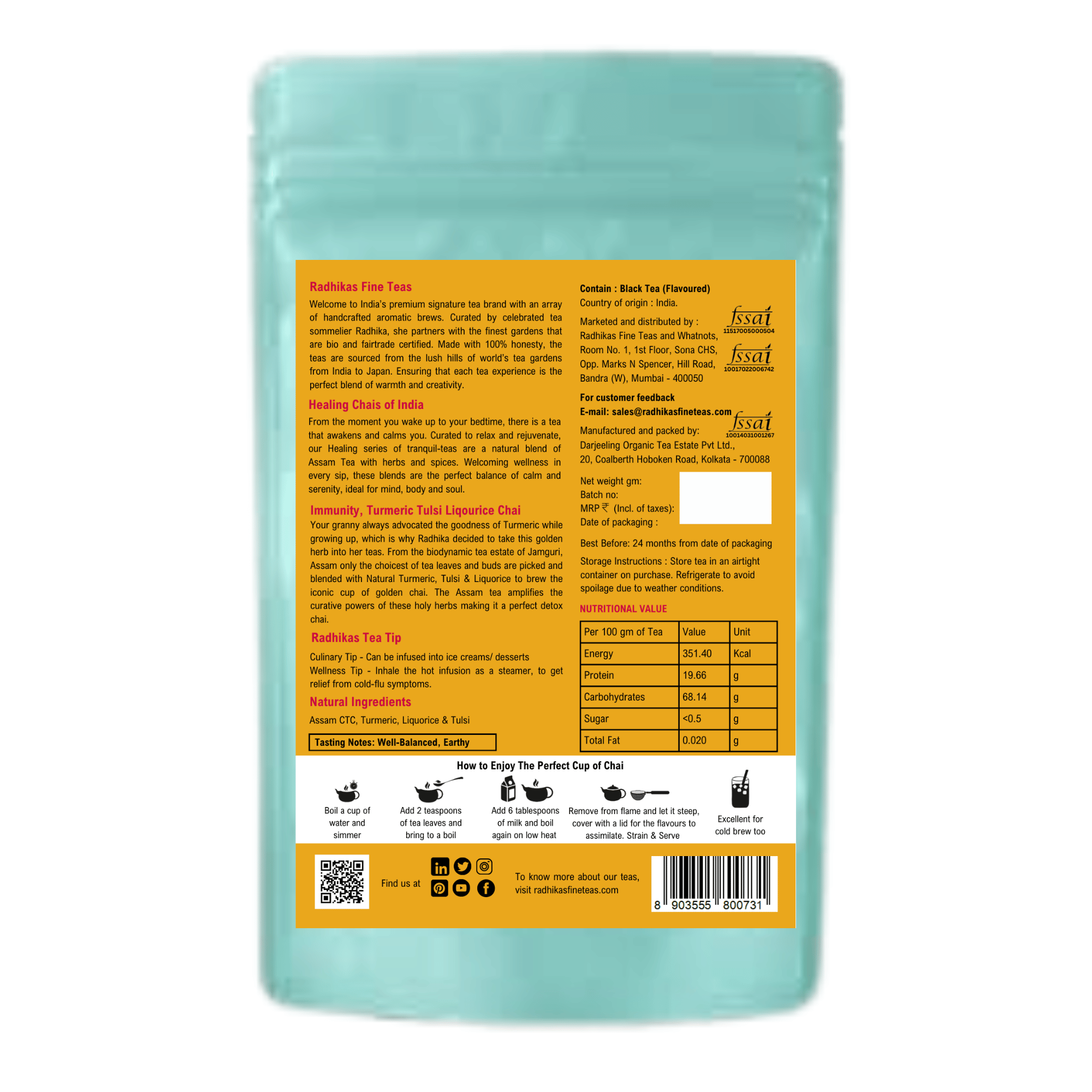 IMMUNITY Turmeric Tulsi Liqourice Chai