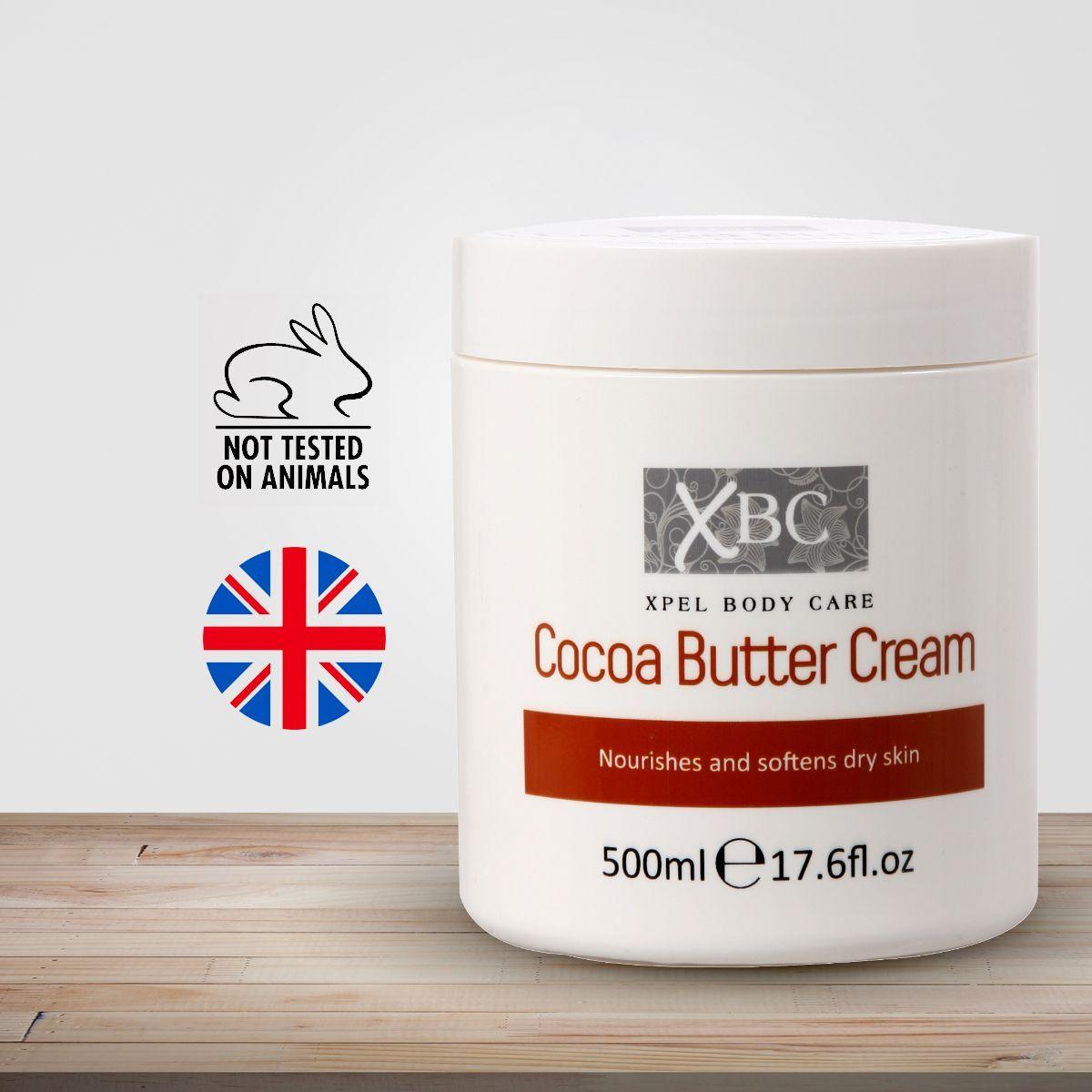 Xpel Marketing Cocoa Butter Cream Body Cream with Cocoa Seed Butter for Women & Men with Dry Skin for All Seasons, Nourishes & Softens Skin 500 ml
