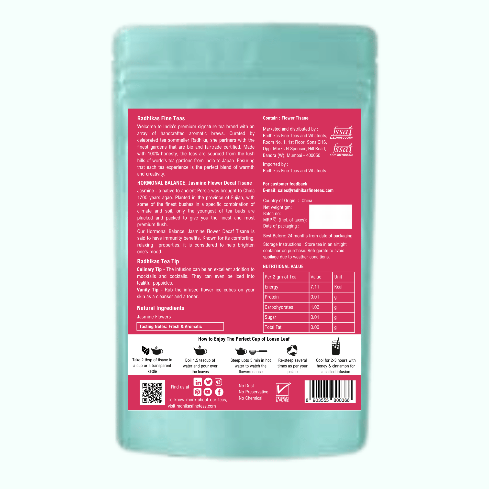 HORMONAL BALANCE Jasmine Flower Decaf Tisane