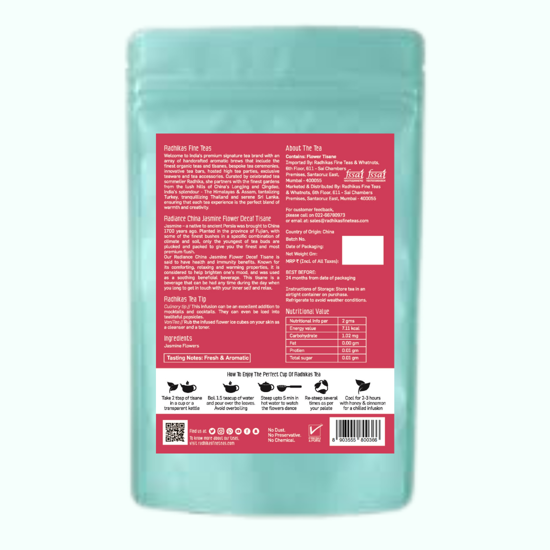 RADIANCE China Jasmine Flower Decaf Tisane
