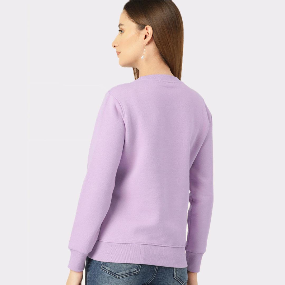Lavender Coloured Solid Sweatshirt