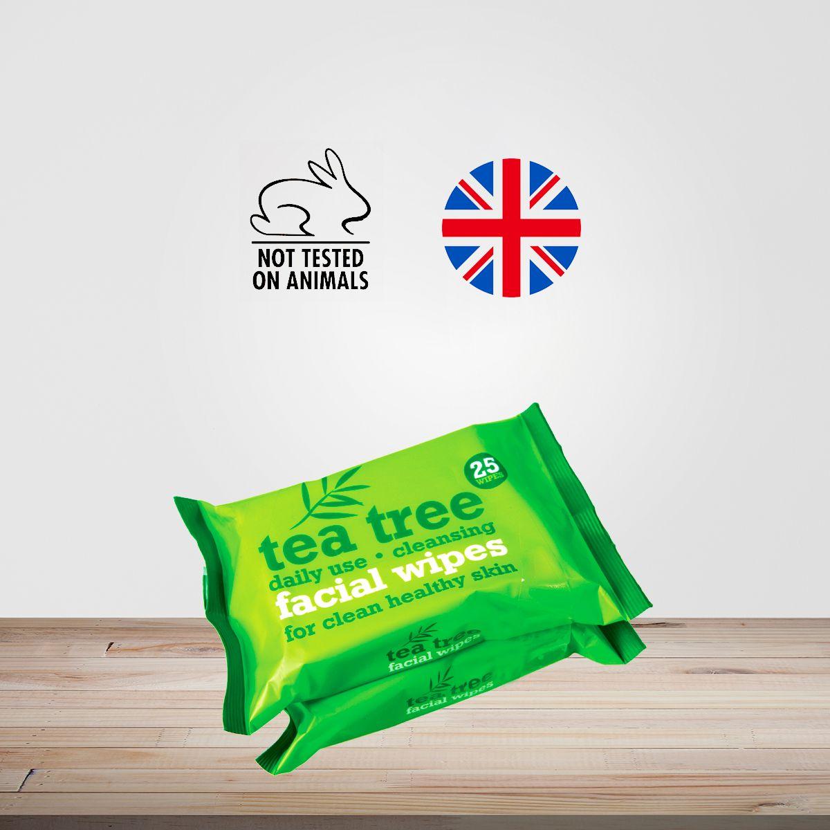 Tea Tree & Peppermint Face Cleansing Wipes Combo to cleanse & refresh your skin (Pack of 50)