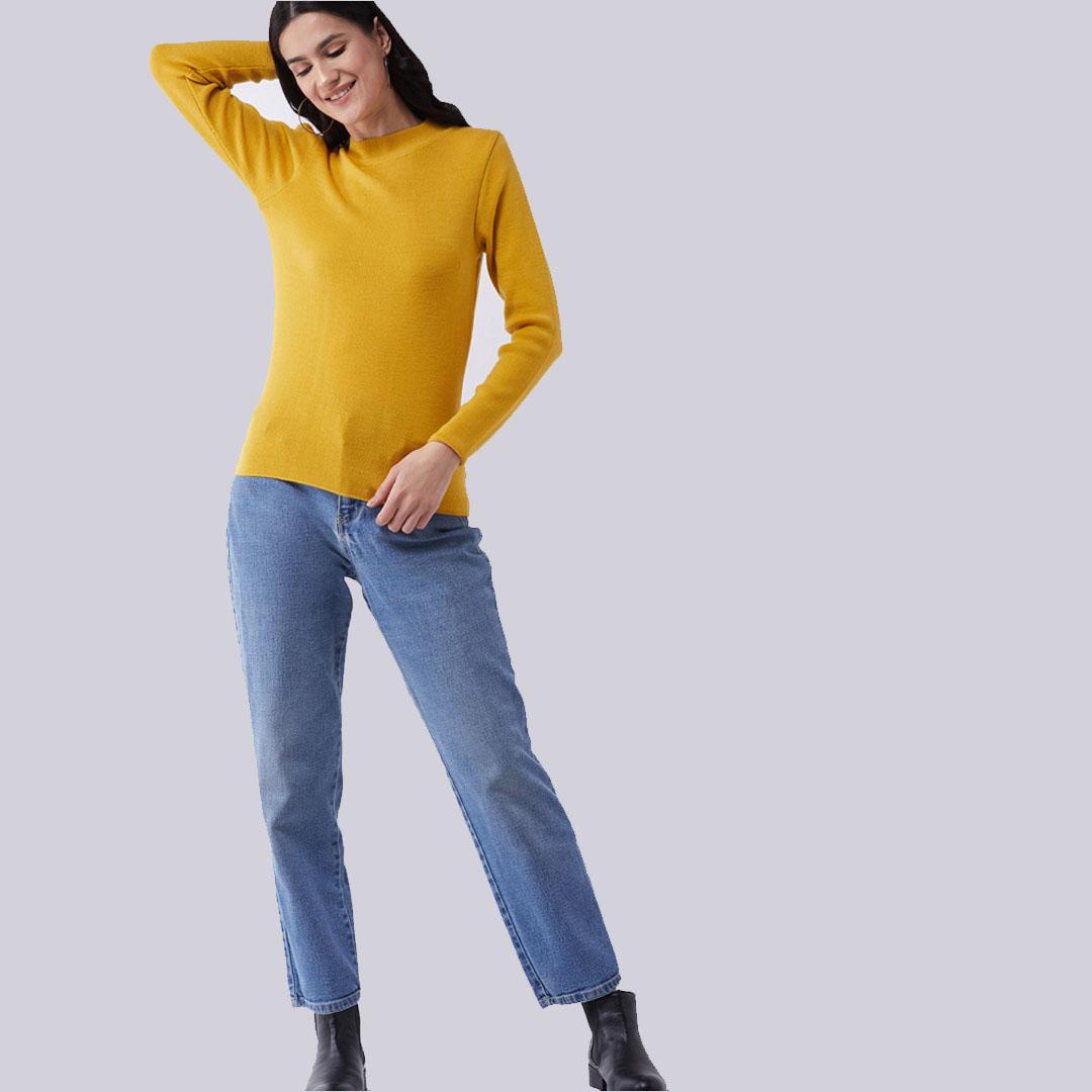 Mustard Solid Pullover