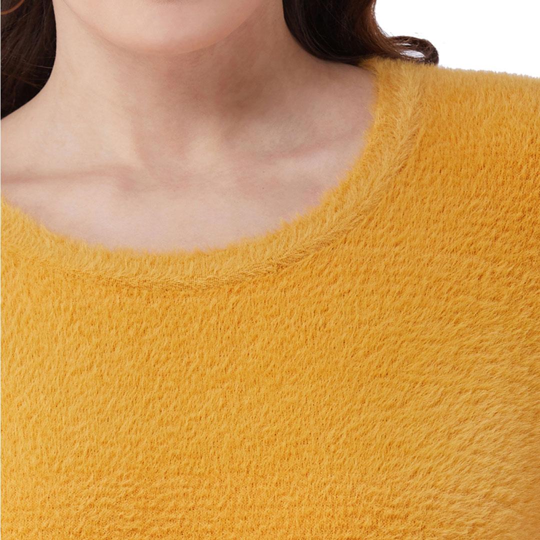 Mustard Solid Pullover Sweater