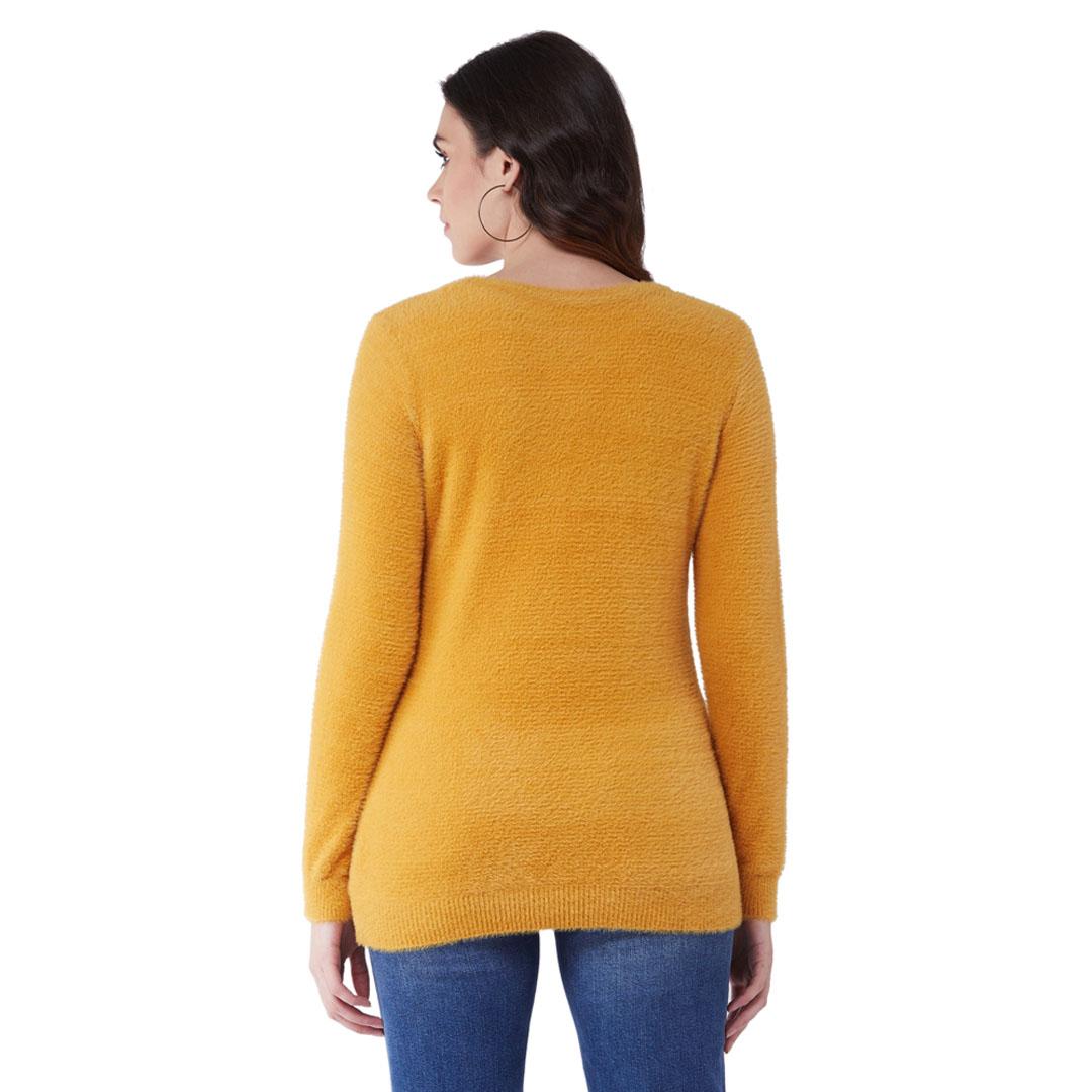 Mustard Solid Pullover Sweater