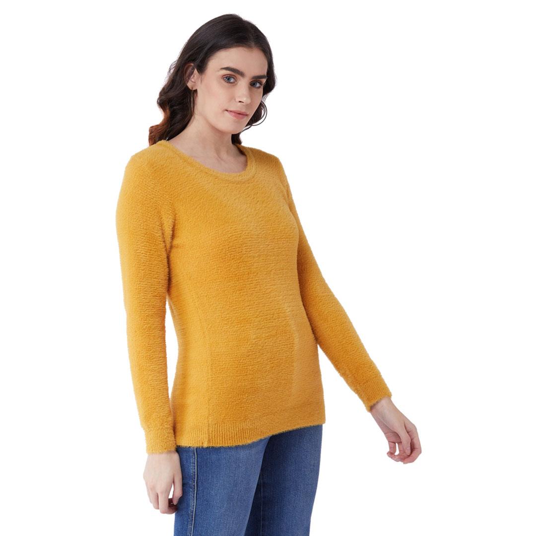 Mustard Solid Pullover Sweater