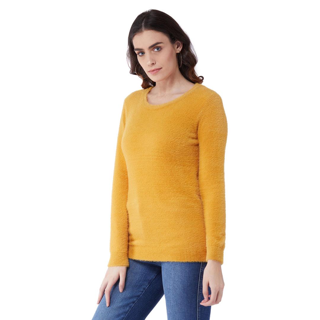 Mustard Solid Pullover Sweater