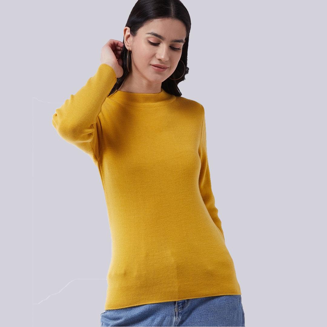 Mustard Solid Pullover