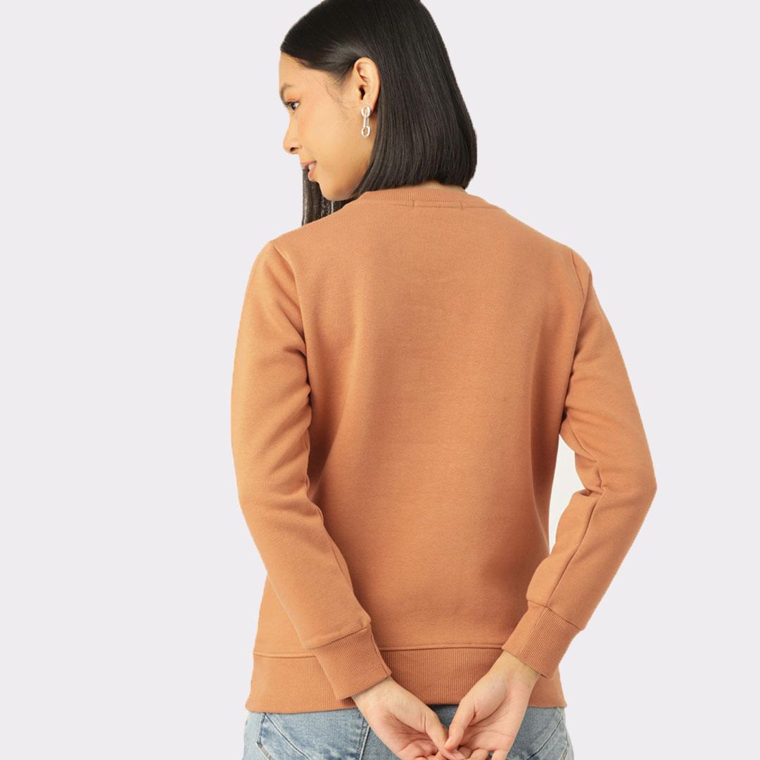 Mustard Coloured Solid Sweatshirt