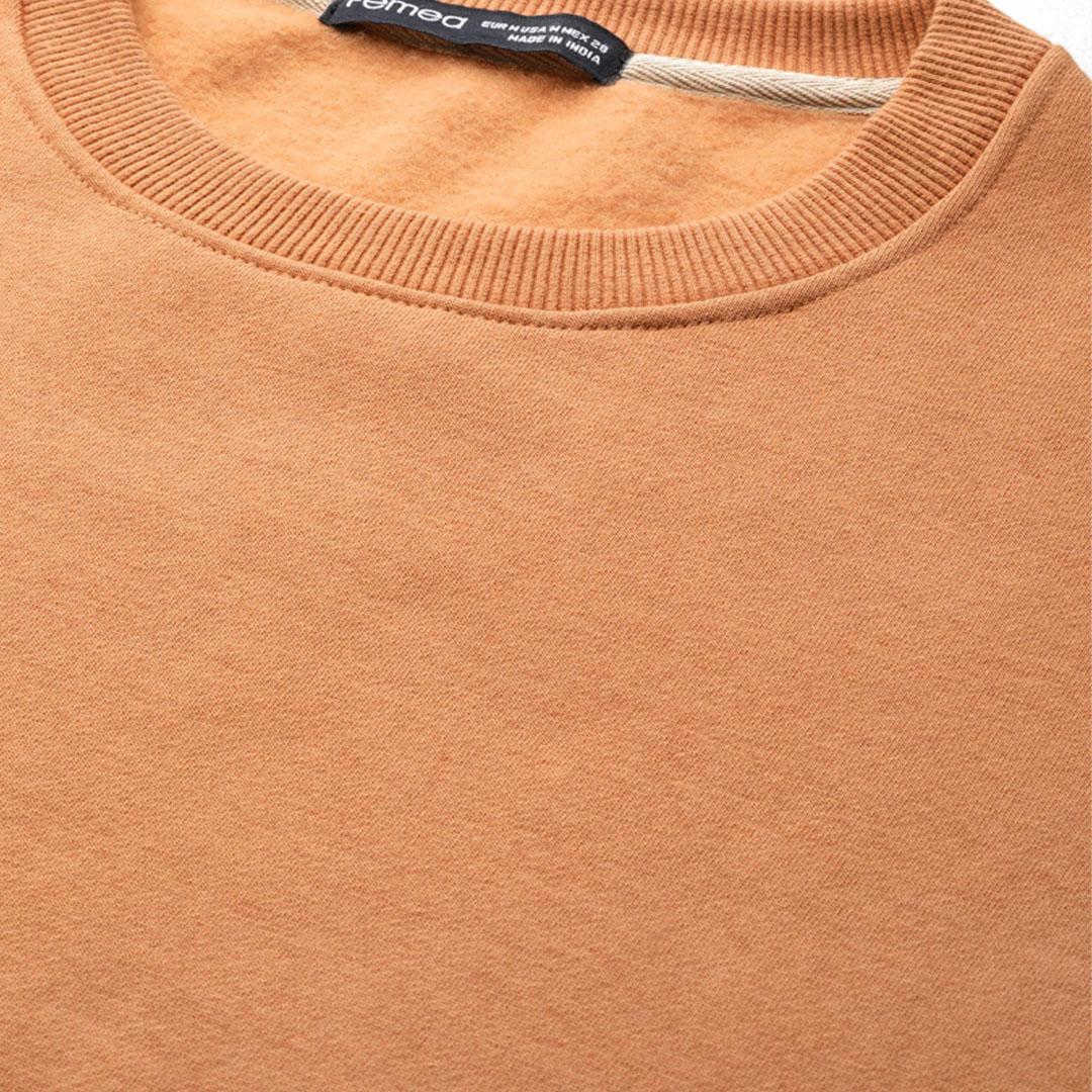 Mustard Coloured Solid Sweatshirt