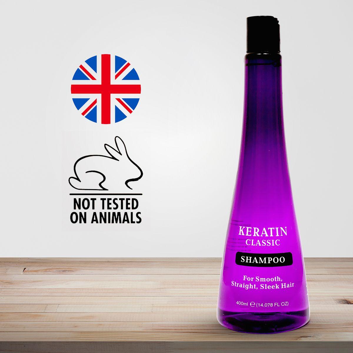 Keratin Classic Hair Shampoo For Dry & Frizzy Hair, with Keratin for Smooth, Straight, Sleek Hair - 400ml - For All Hair Types