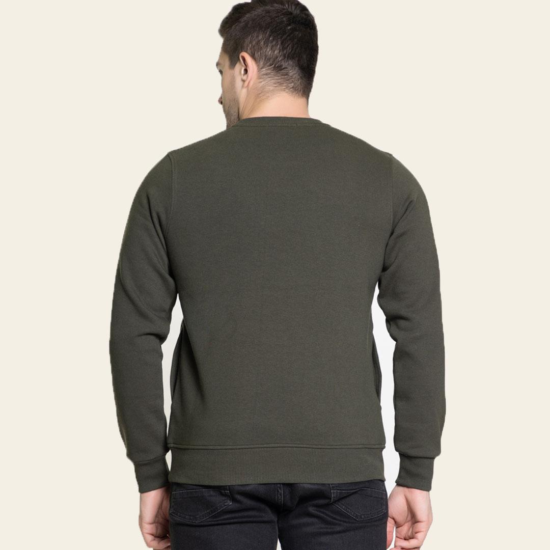 Olive Round Neck Sweatshirt