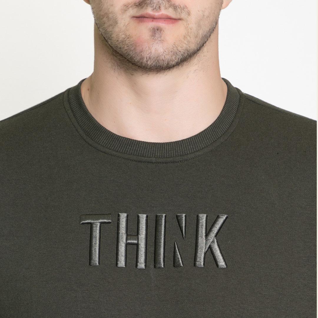 Olive Round Neck Sweatshirt