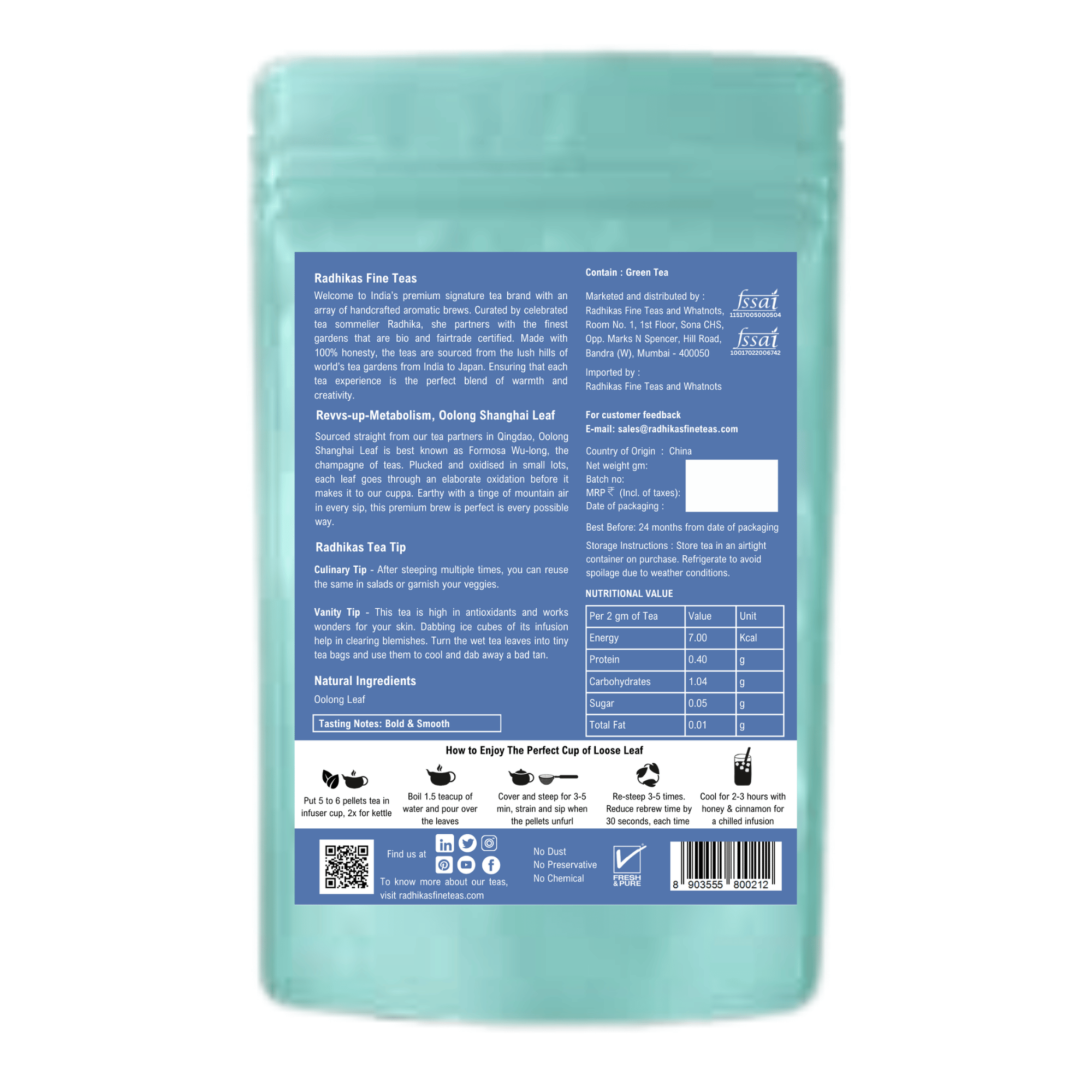REVVS UP METABOLISM Oolong Shanghai Leaf