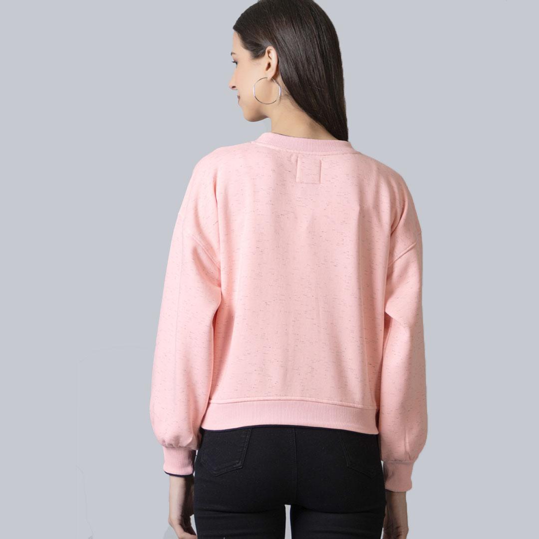 Peach Drop Shoulder Fleece Sweatshirt