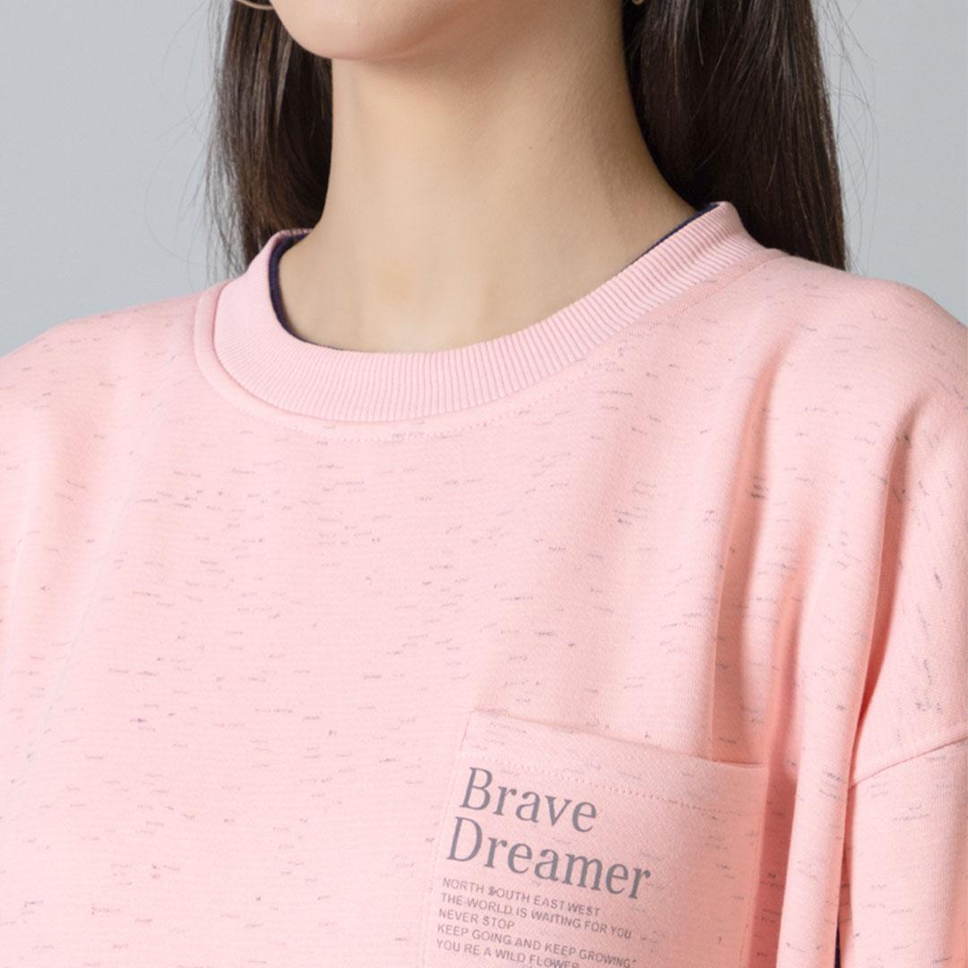 Peach Drop Shoulder Fleece Sweatshirt