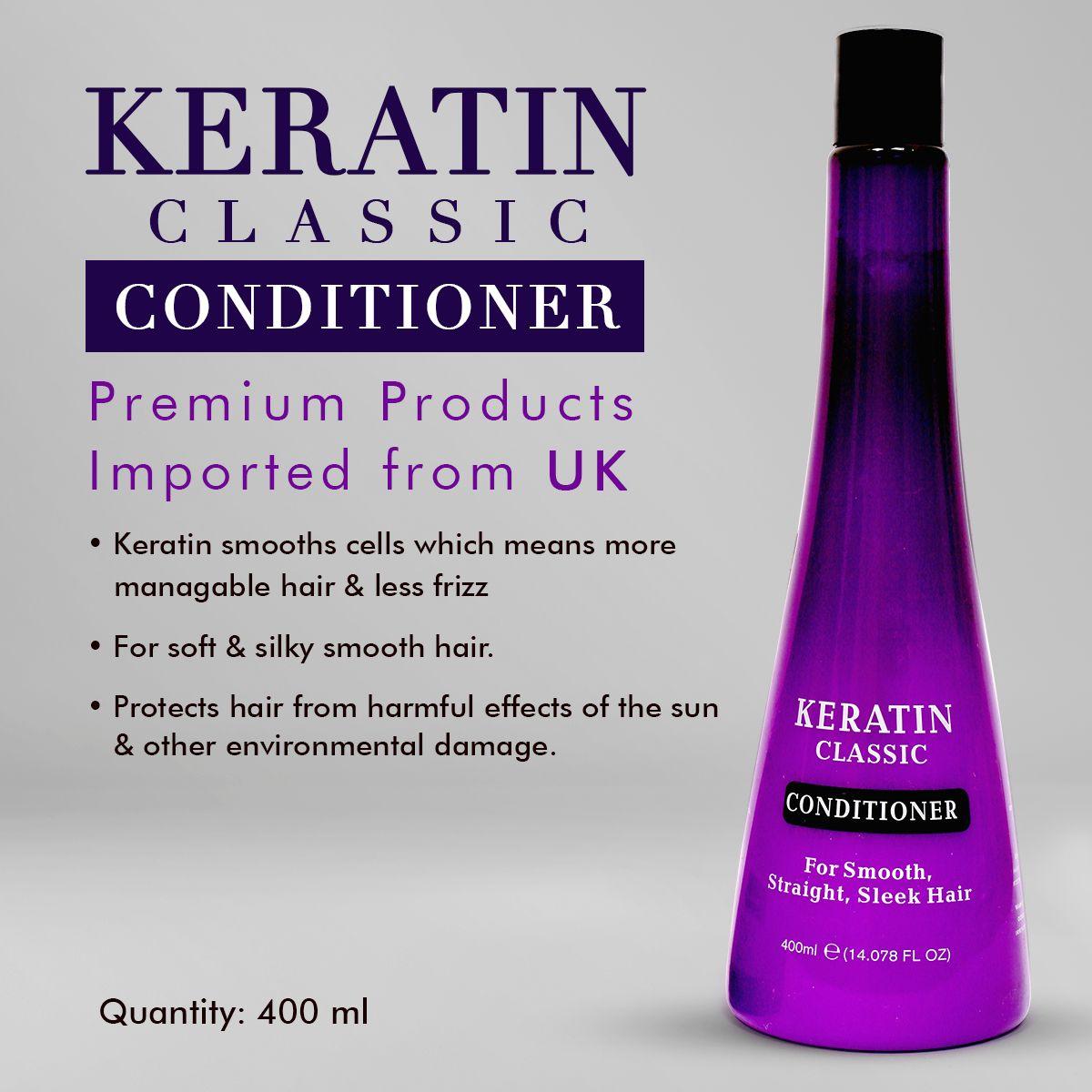 Xpel Marketing Keratin Classic Hair Conditioner For Dry & Frizzy Hair, with Keratin for Smooth, Straight, Sleek Hair - 400ml - For All Hair Types