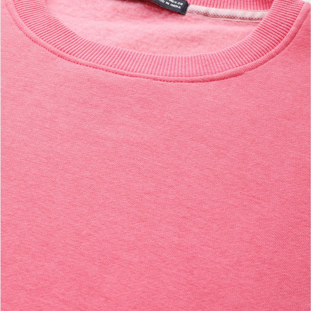 Hot Pink Coloured Solid Sweatshirt