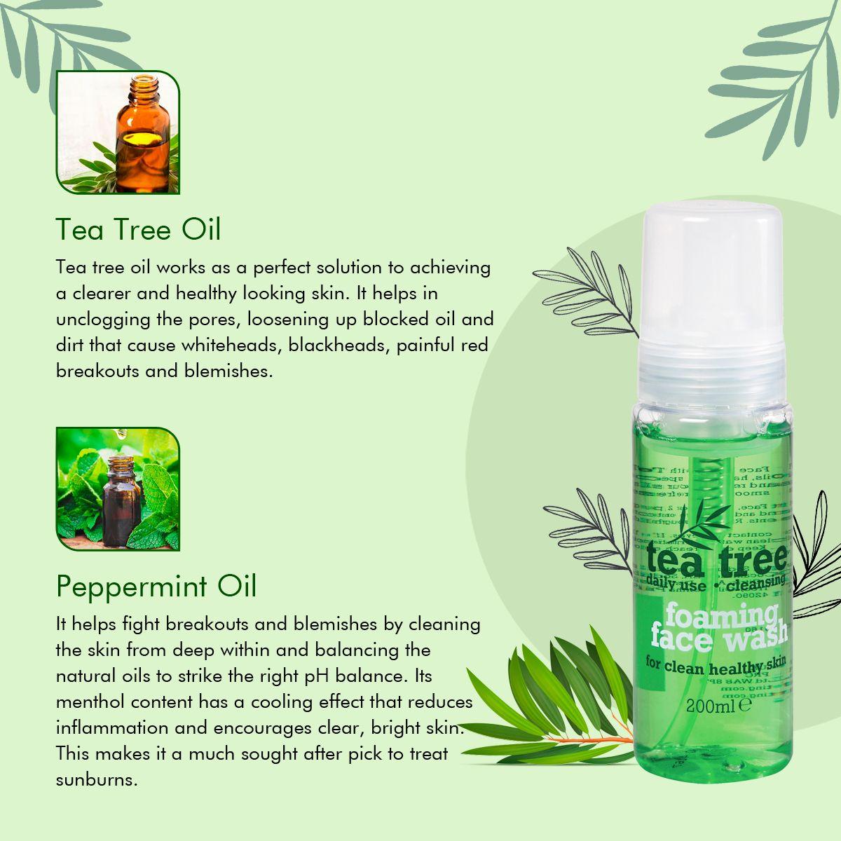 Tea Tree Foaming Face Wash for Acne & Pimples Wash 200 ml - For All Skin Types - Paraben Free