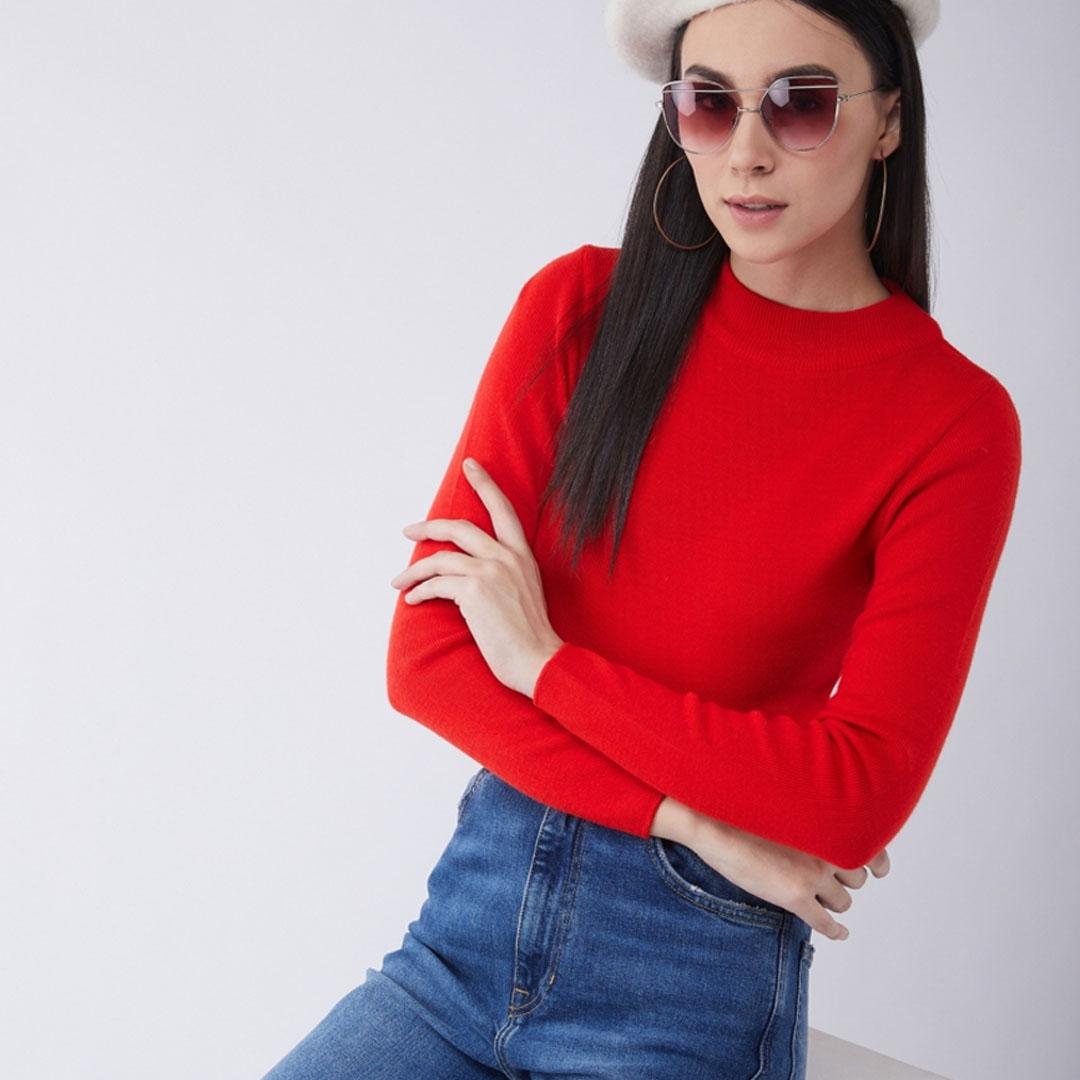 Red Solid Pullover