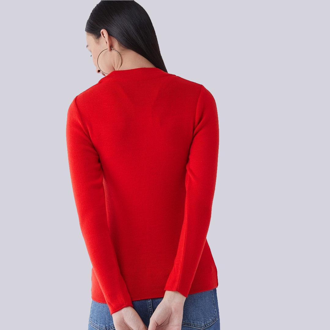 Red Solid Pullover