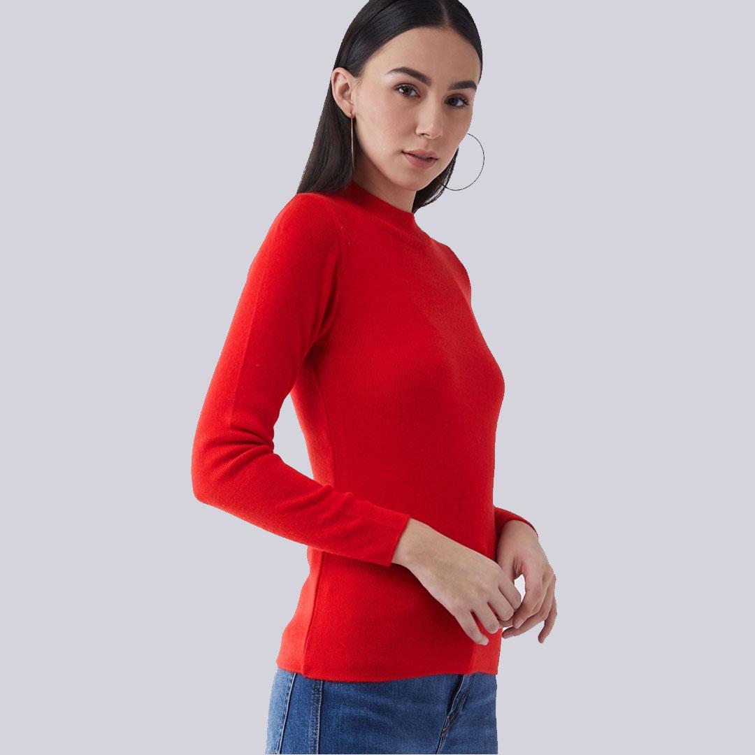 Red Solid Pullover