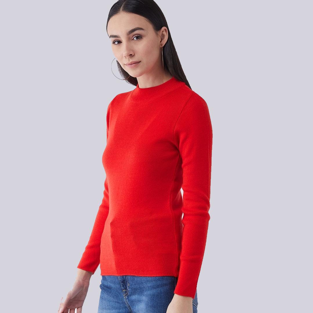 Red Solid Pullover