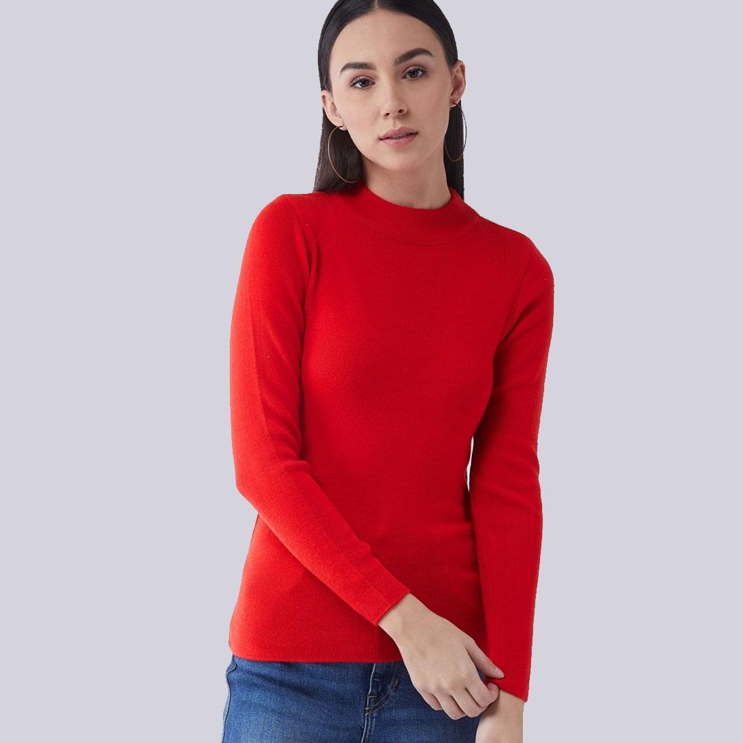 Red Solid Pullover