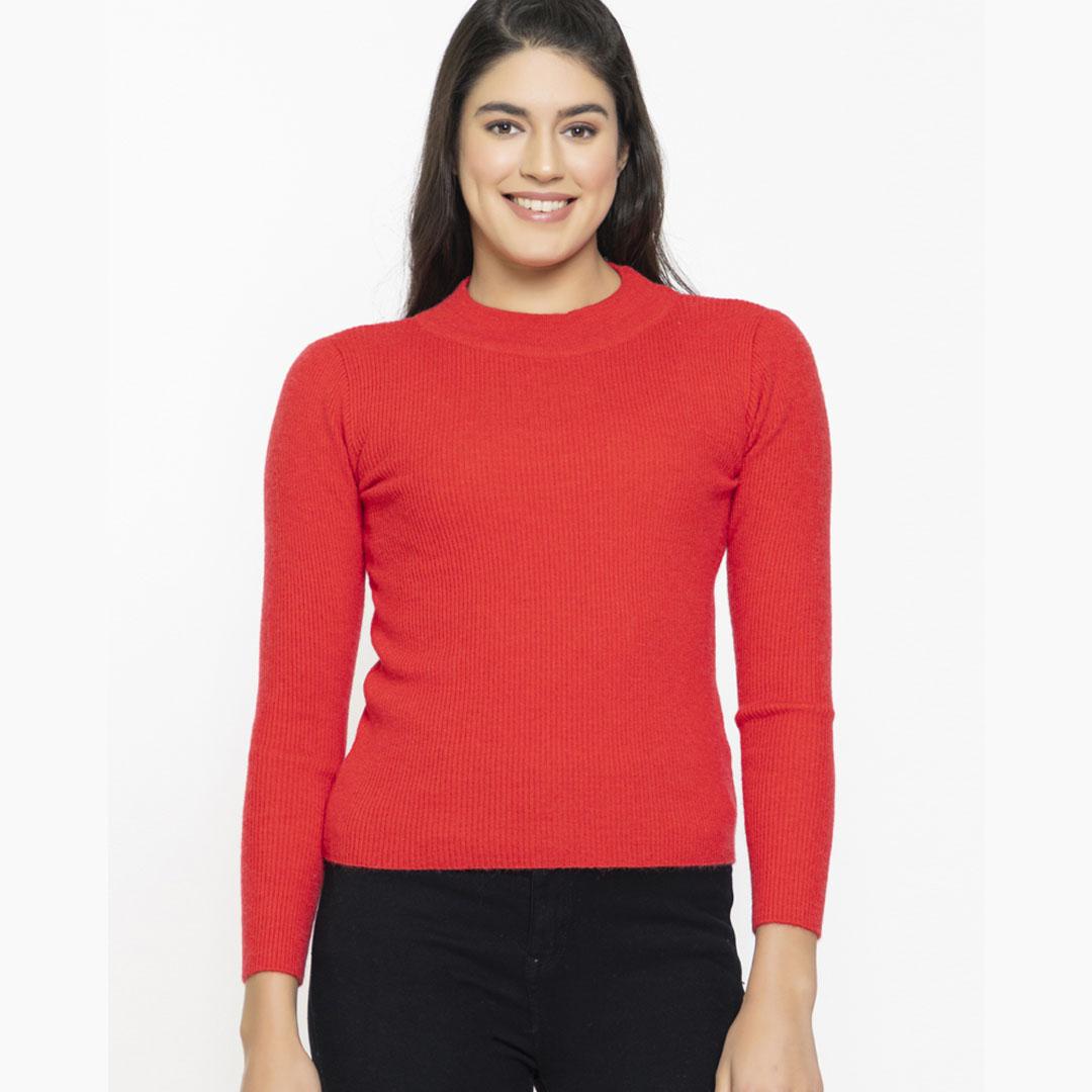 Red Solid Pullover